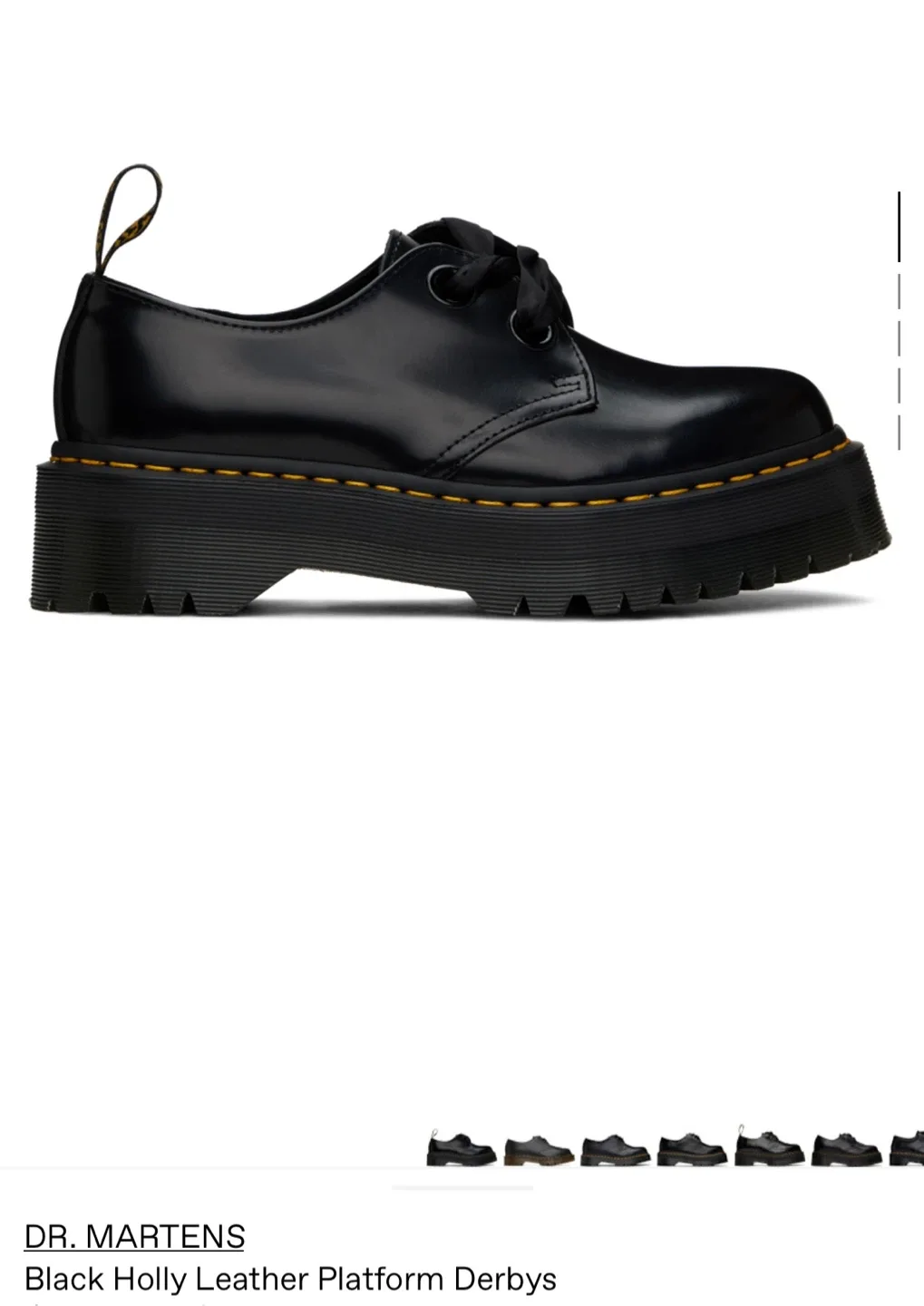 Dr. Martens Black Holly Leather Platform Derbys thumbnail