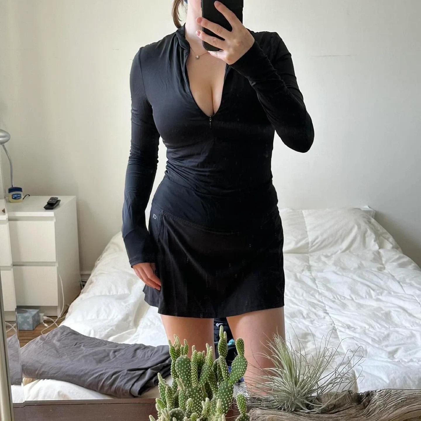 Black long sleeve athletic zip-up