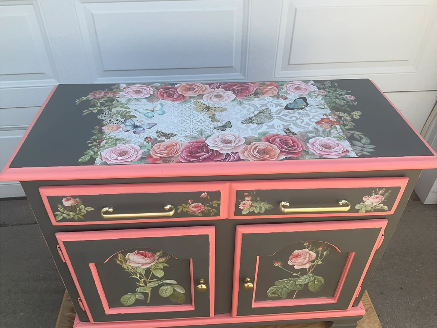 Upcycled Floral Accent Cabinet - photo 3