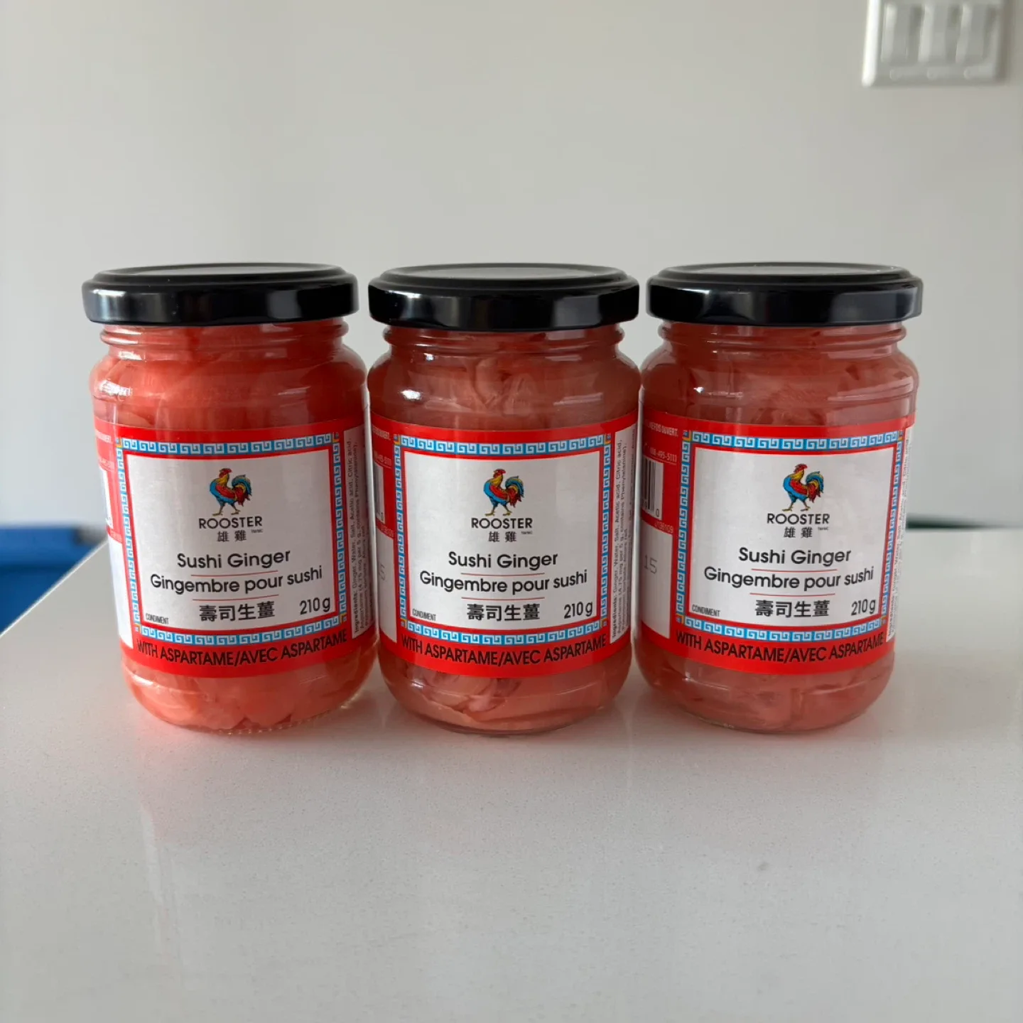 3 x Pink Sushi Ginger 210g Jars Rooster brand thumbnail