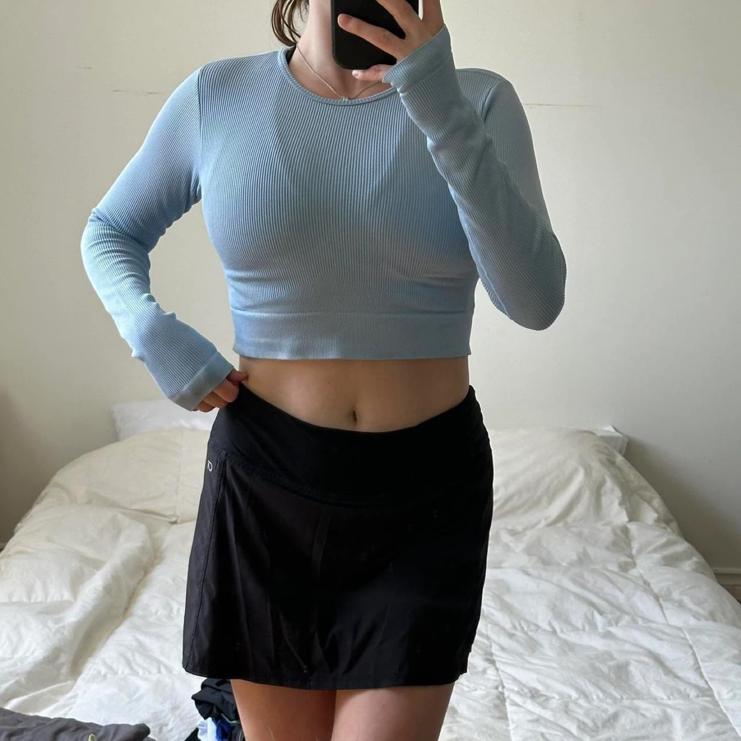 Light blue long sleeve athletic top - photo 2