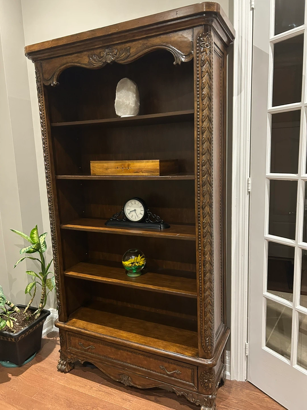 Vintage Carved Wooden Bookshelf Very Elegant