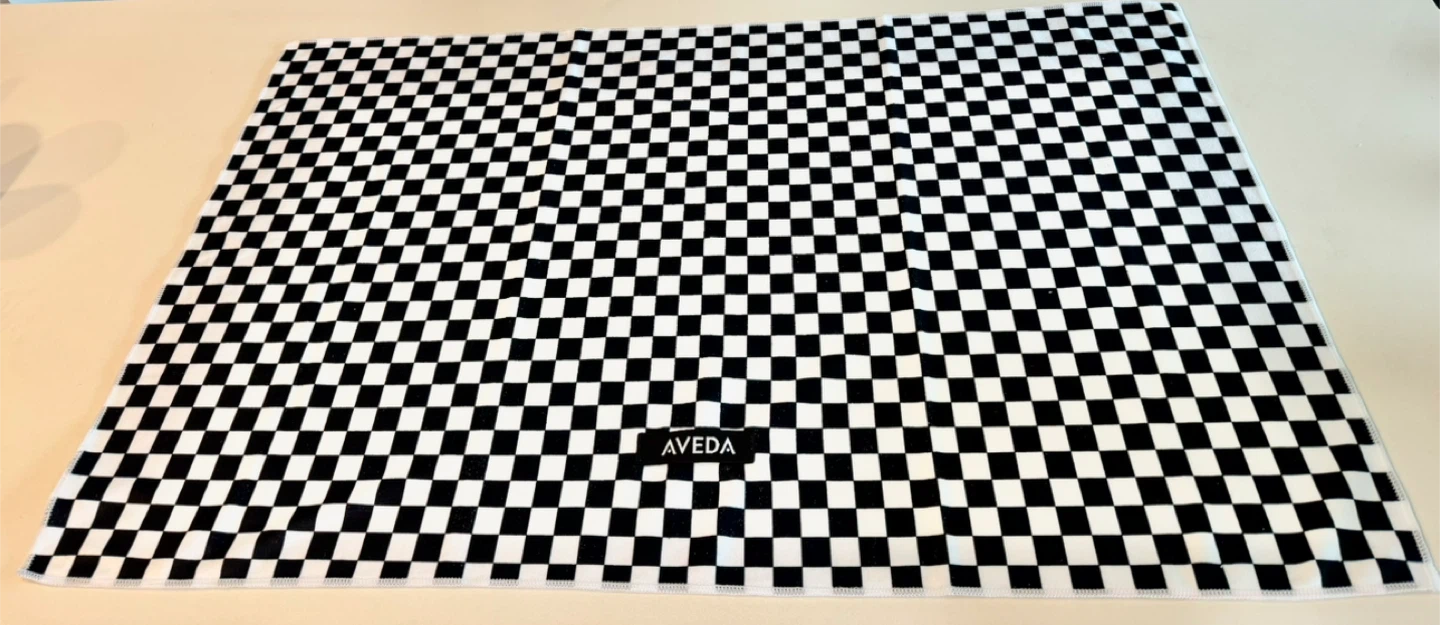 AVEDA Checkerboard Print Salon Towel - NEW