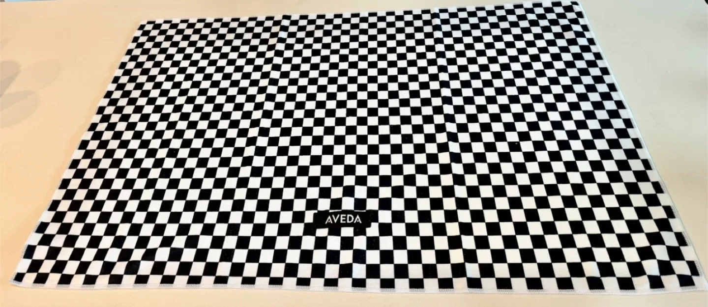 AVEDA Checkerboard Print Salon Towel - NEW thumbnail