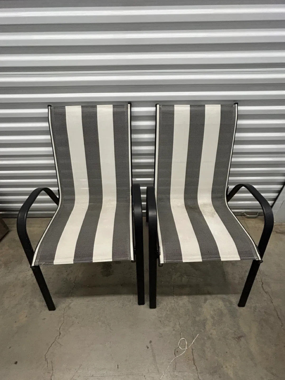 Striped Patio Chairs - Set of 2 thumbnail