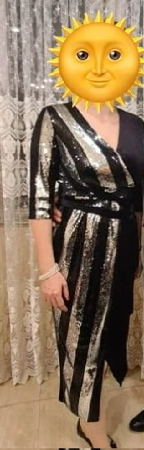 Black and Silver Sequin Dress - Size 42 - photo 3