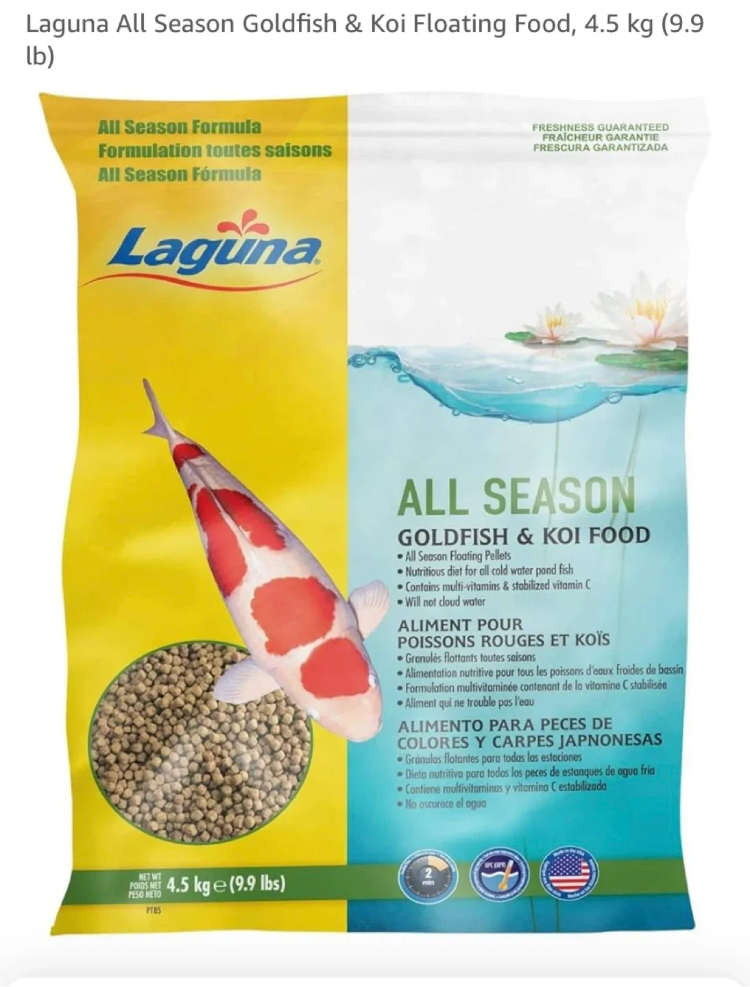 Laguna All Season Goldfish & Koi Floating Food, 4.5 kg (9.9 lb) thumbnail