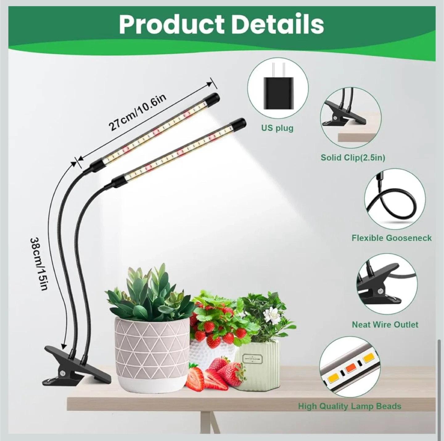 LED Grow Light with Clip image indicator(4)