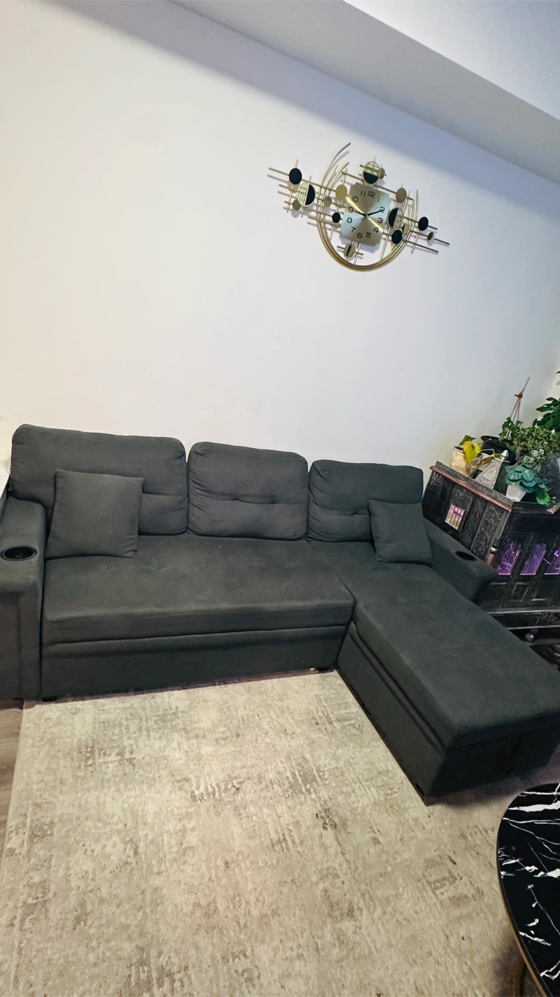 Grey Sectional Sofa with Storage - photo 3