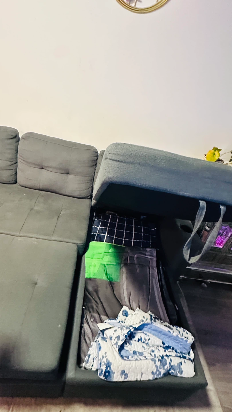 Grey Sectional Sofa with Storage - photo 5
