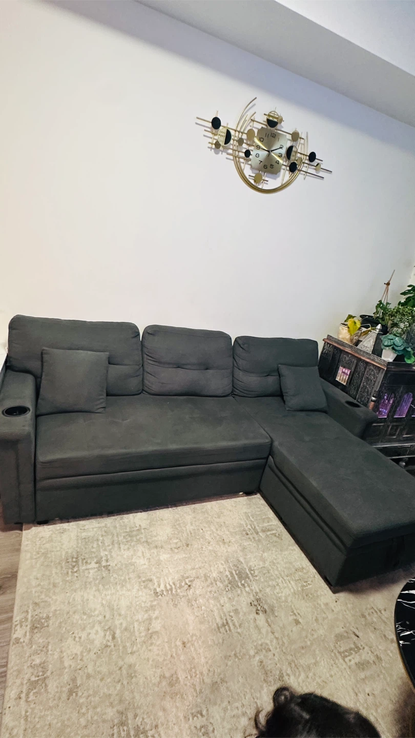 Grey Sectional Sofa with Storage