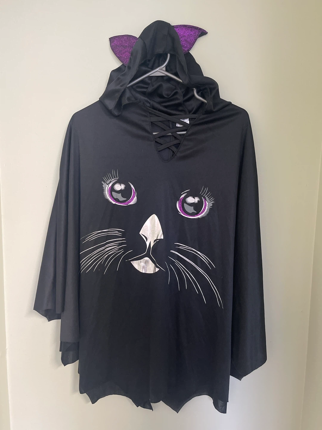 Black Cat Cape with Hood & Ears