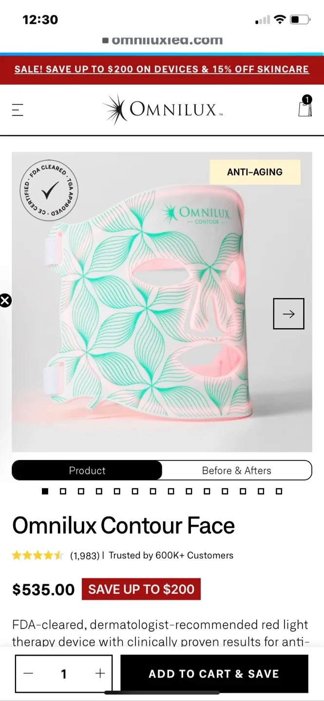 Omnilux Contour Face LED Mask image indicator(2)