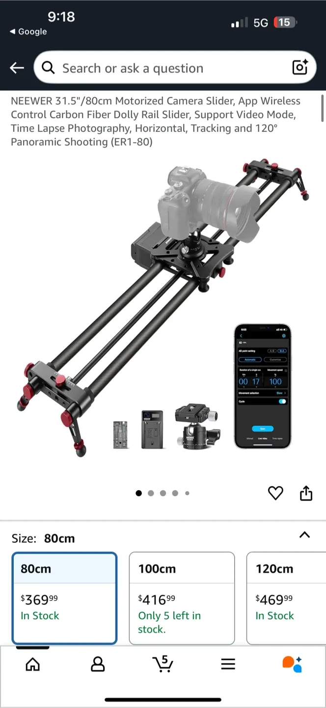 NEEWER 80cm Motorized Camera Slider
