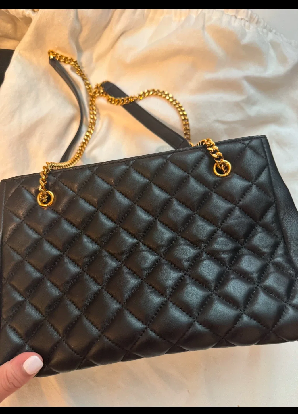 Versace Black Quilted Leather Shoulder Bag image indicator(2)