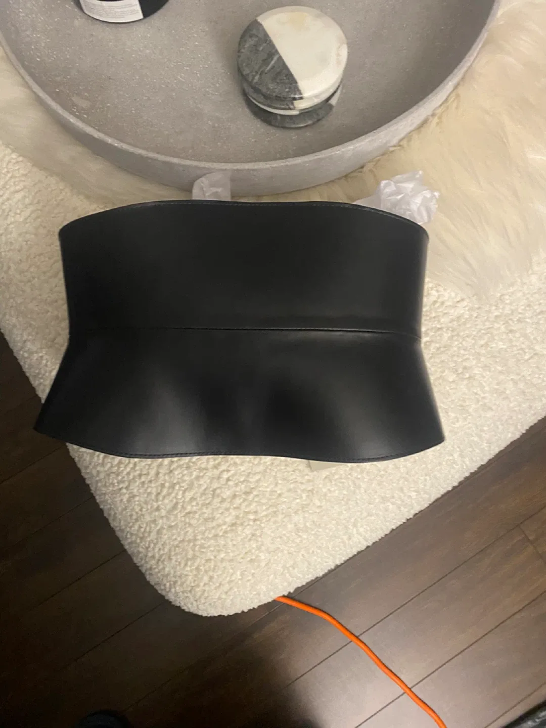 AllSaints Black Leather Corset Belt image indicator(3)