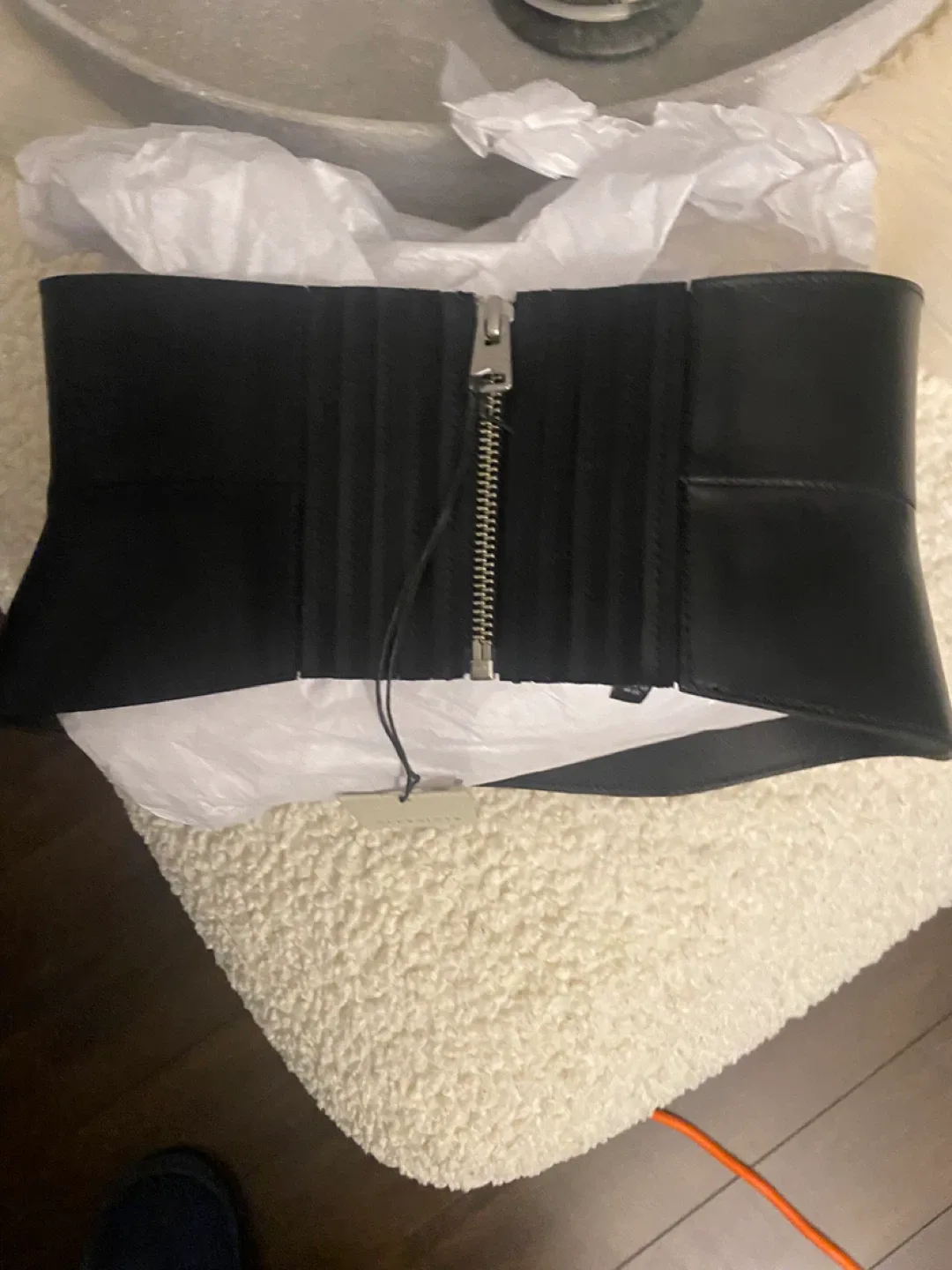 AllSaints Black Leather Corset Belt image indicator(4)