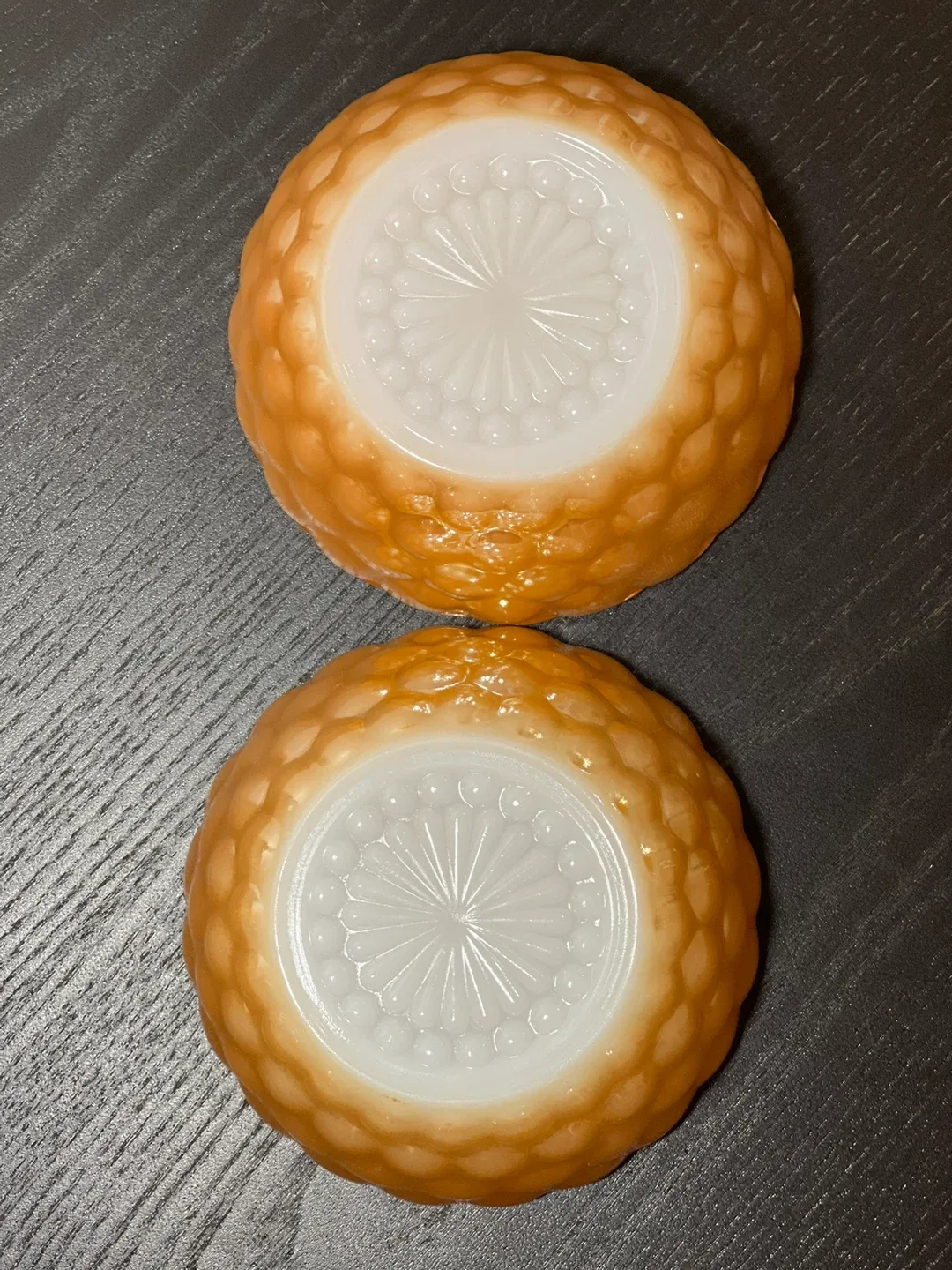 Fire King Peach Lustre Bubble Bowls (Set of 2) image indicator(3)