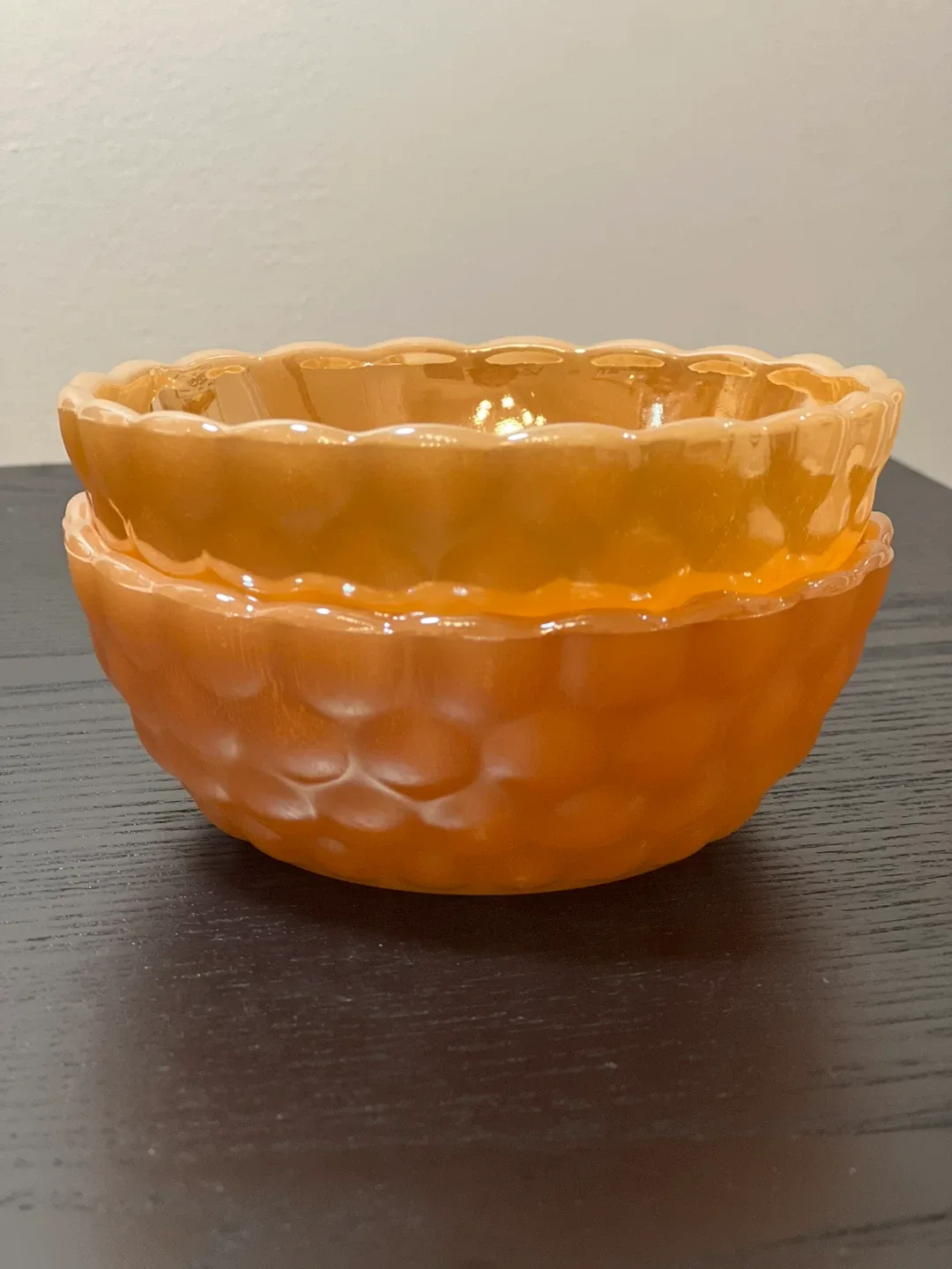 Fire King Peach Lustre Bubble Bowls (Set of 2) image indicator(5)