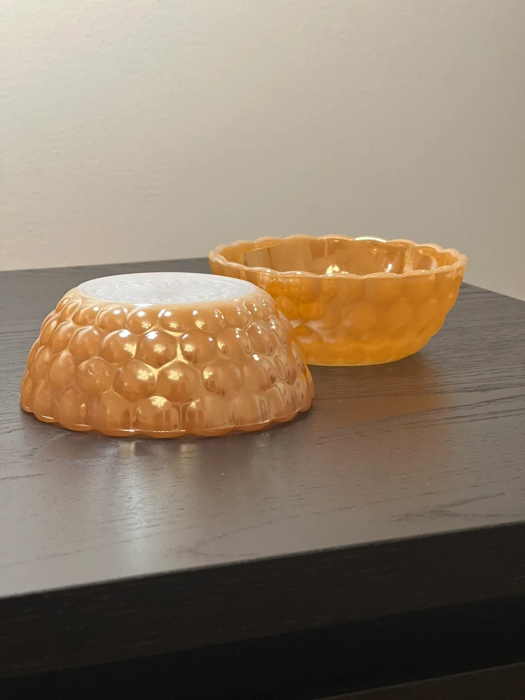 Fire King Peach Lustre Bubble Bowls (Set of 2) image indicator(8)