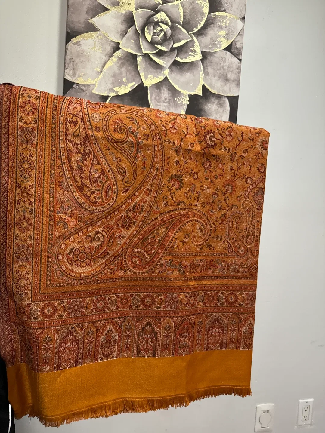 Orange Paisley Shawl thumbnail