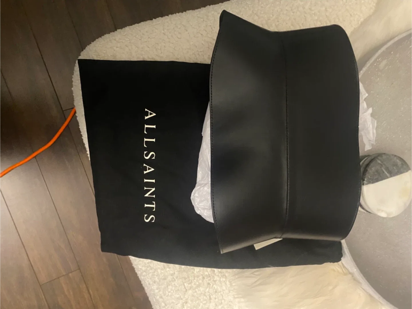 AllSaints Black Leather Corset Belt image indicator(9)