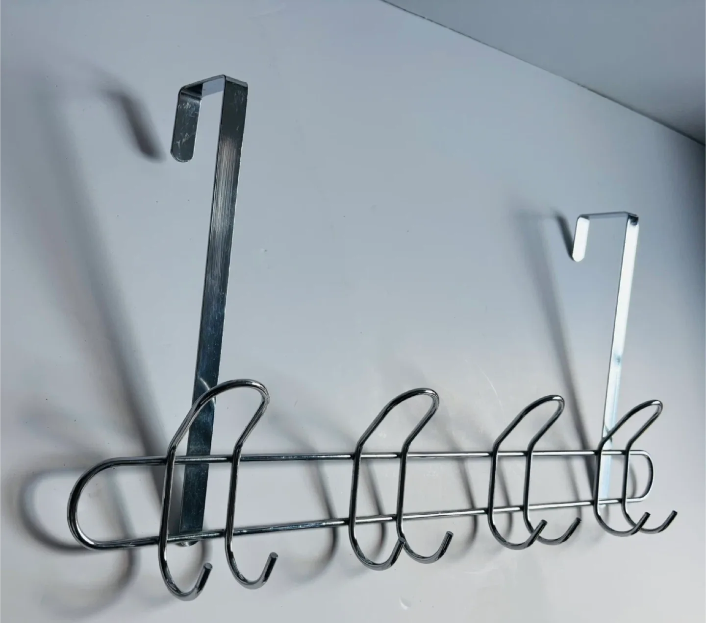 Chrome Over-the-Door Hook Rack - 5 Hooks image indicator(3)