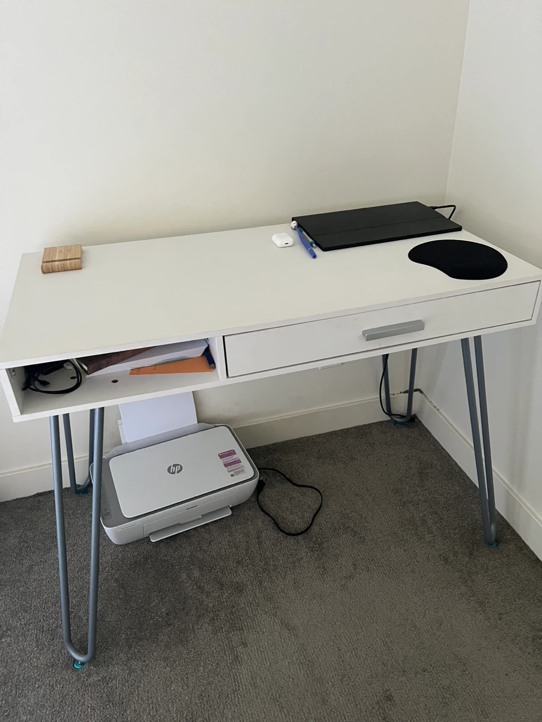 White Desk with Drawer