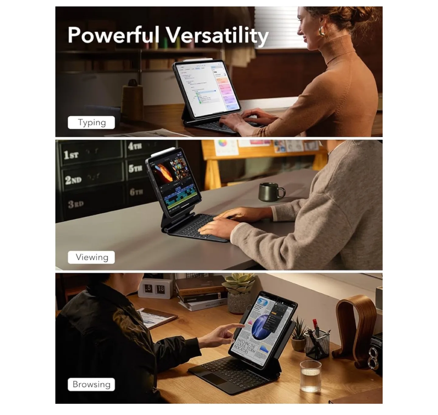 ESR Rebound Series Magnetic Keyboard Case for iPad Air 13" Black image indicator(6)