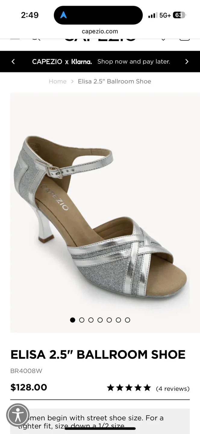 Capezio Elisa 2.5" Ballroom Shoe - Silver thumbnail