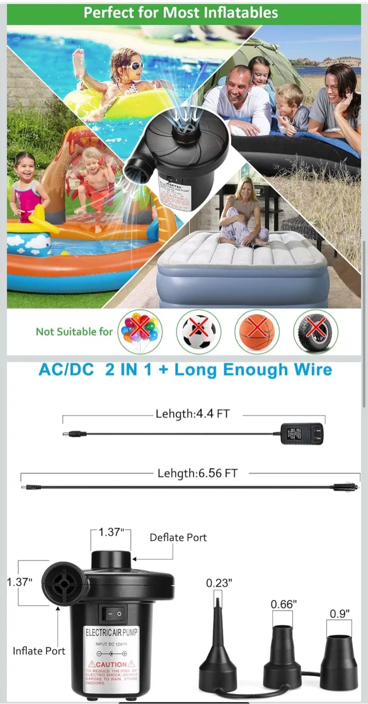 AGPTEK Electric Air Pump - Portable Inflator/Deflator image indicator(3)