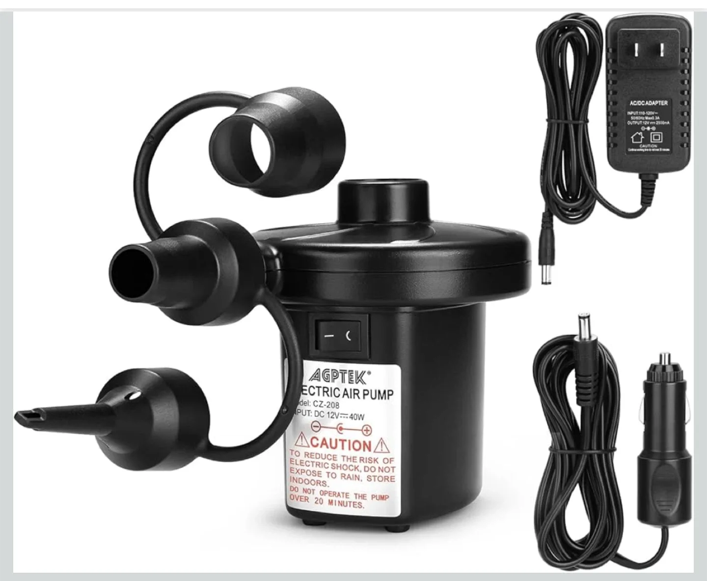 AGPTEK Electric Air Pump - Portable Inflator/Deflator thumbnail