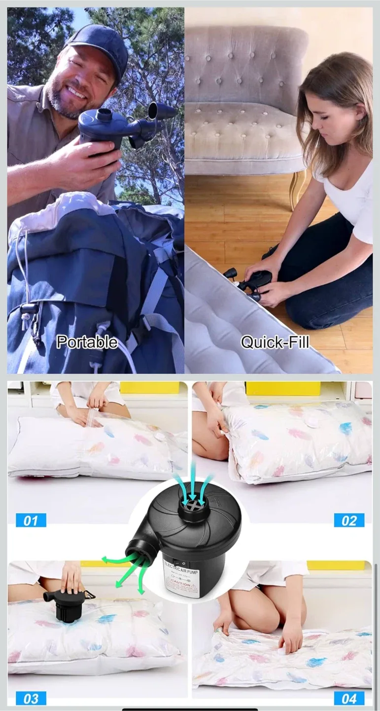 AGPTEK Electric Air Pump - Portable Inflator/Deflator image indicator(5)