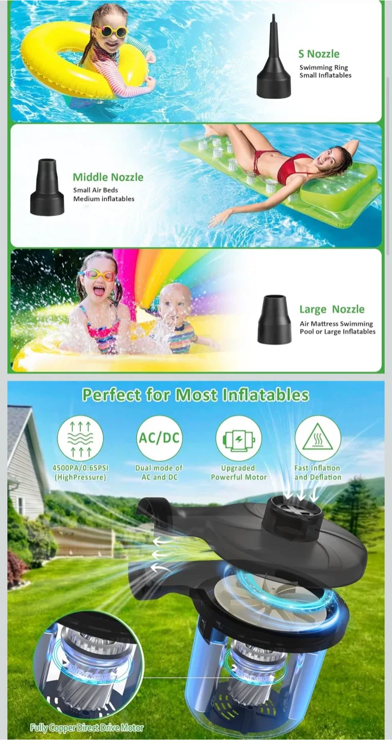 AGPTEK Electric Air Pump - Portable Inflator/Deflator image indicator(2)