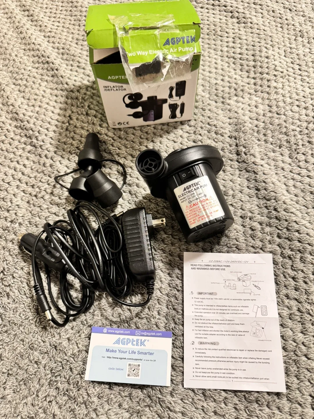 AGPTEK Electric Air Pump - Portable Inflator/Deflator image indicator(6)