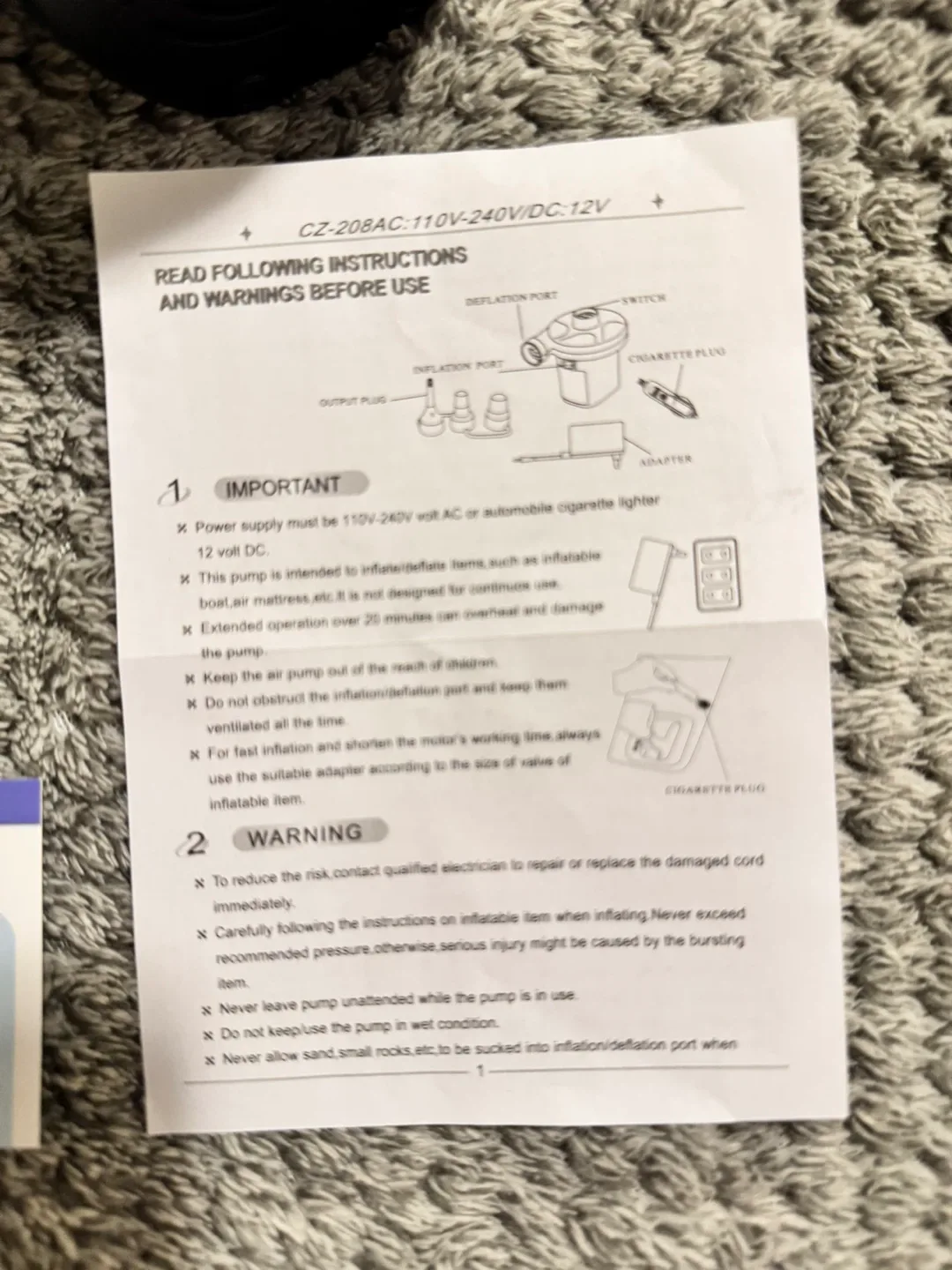 AGPTEK Electric Air Pump - Portable Inflator/Deflator image indicator(8)