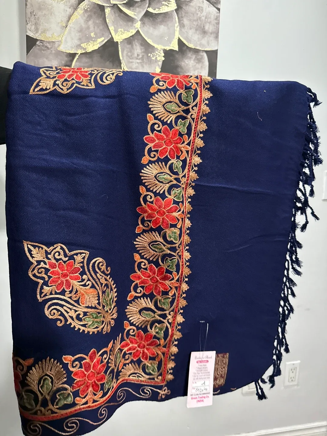 Kashmiri Wool Shawl - Blue thumbnail