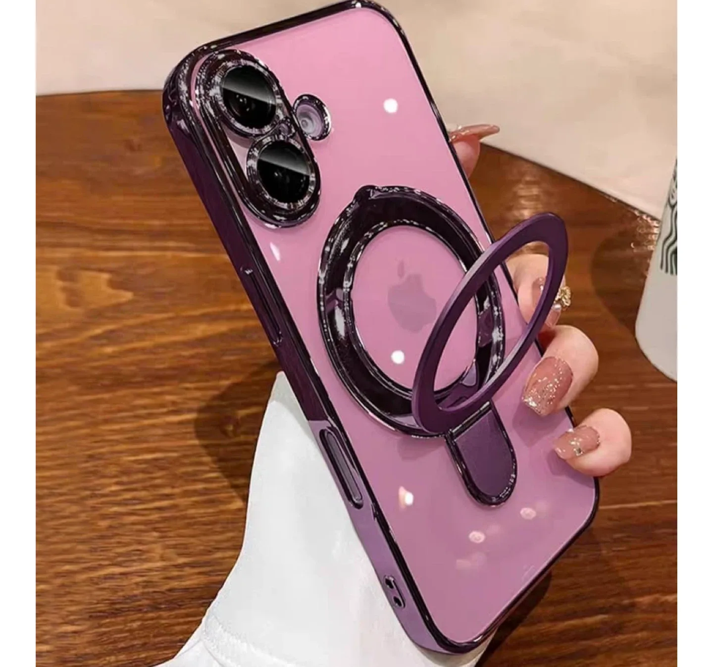 Purple iPhone Case with Ring Stand