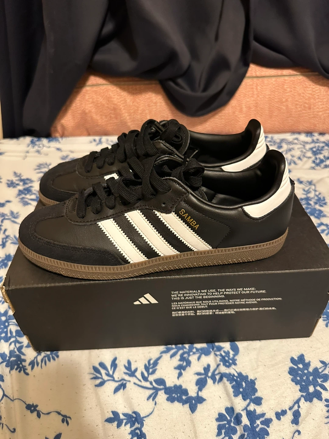 Adidas Samba Black Shoes, Size 8