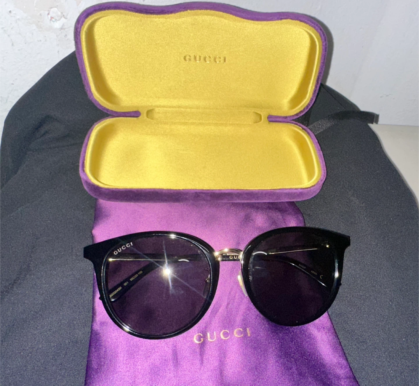 Gucci GG0204SK 001 Black Sunglasses