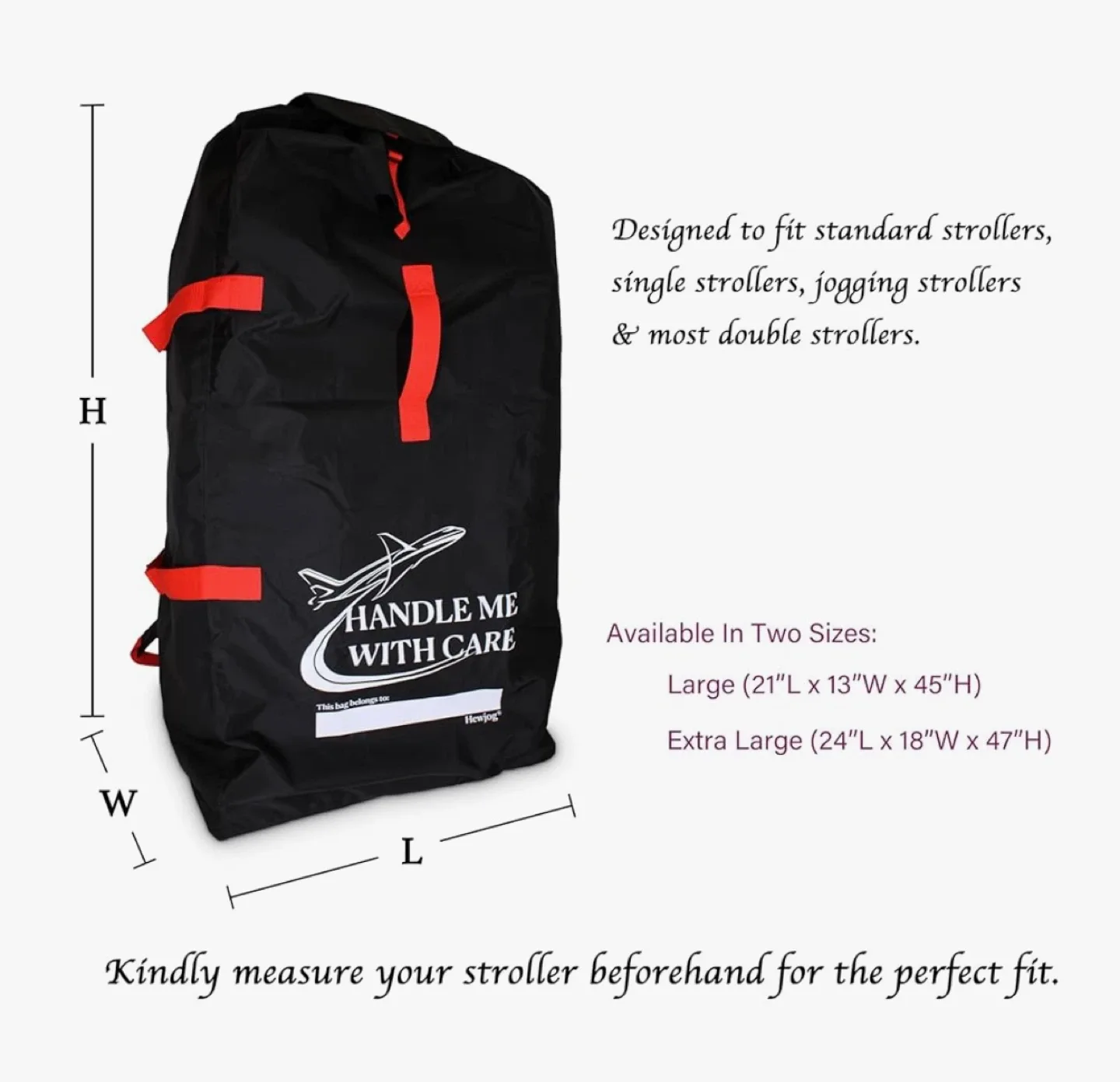 Hewjog Large Stroller Travel Bag for Airplane image indicator(2)