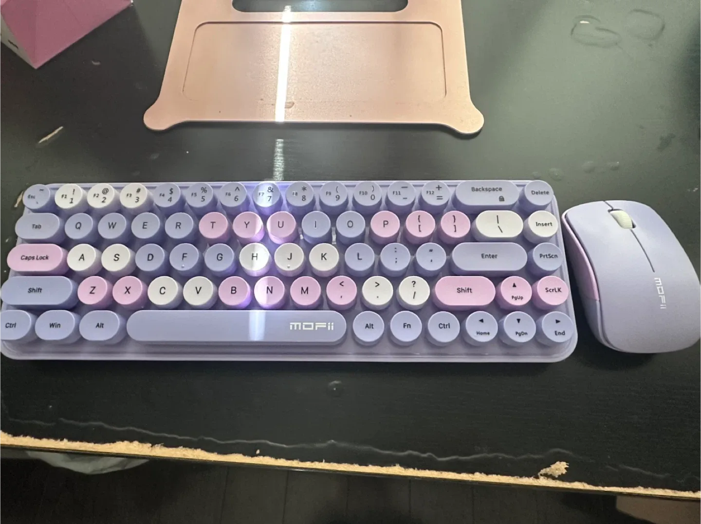 MOFII Wireless Keyboard and Mouse Combo - Lilac thumbnail