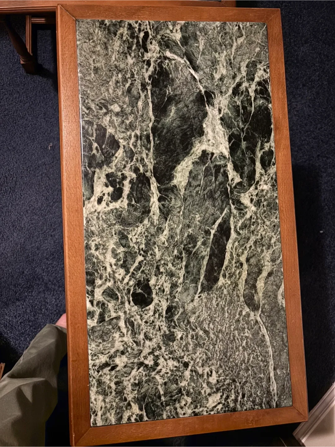 Marble Top Side Table with Magazine Rack image indicator(2)