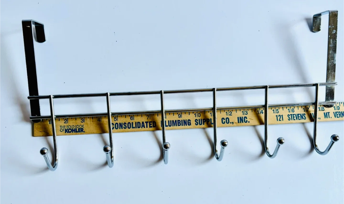 Chrome Over-the-Door Hook Rack - 5 Hooks image indicator(9)