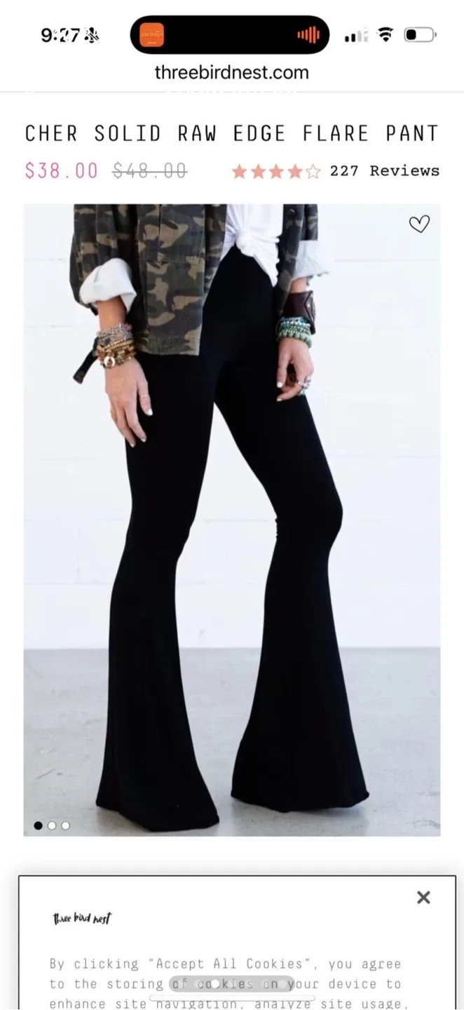 Three Bird Nest Cher Flare Pants - Size M thumbnail