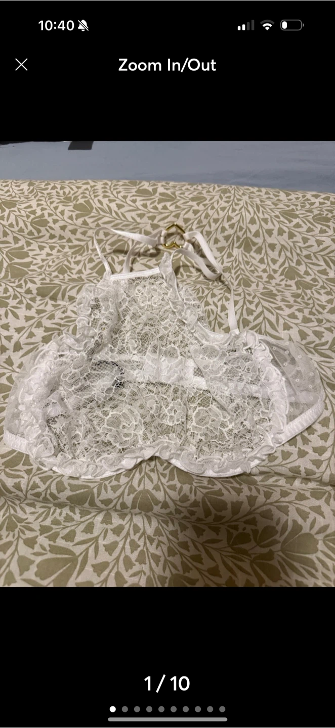 Le Petit Frou White Lace Bralette large -Wedding