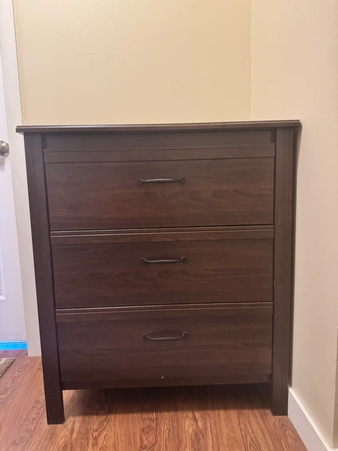 Brown Wood 3-Drawer Dresser thumbnail