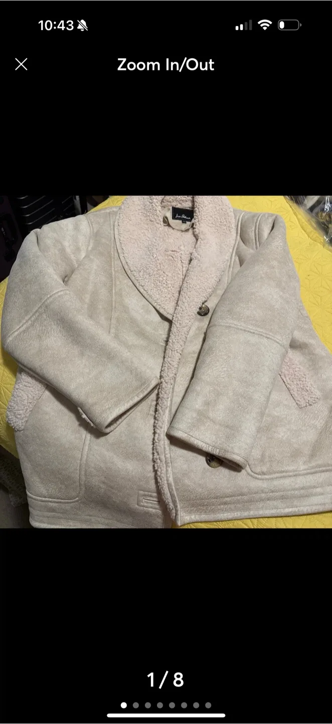 Sam Edelman XL Beige Sherpa Coat thumbnail