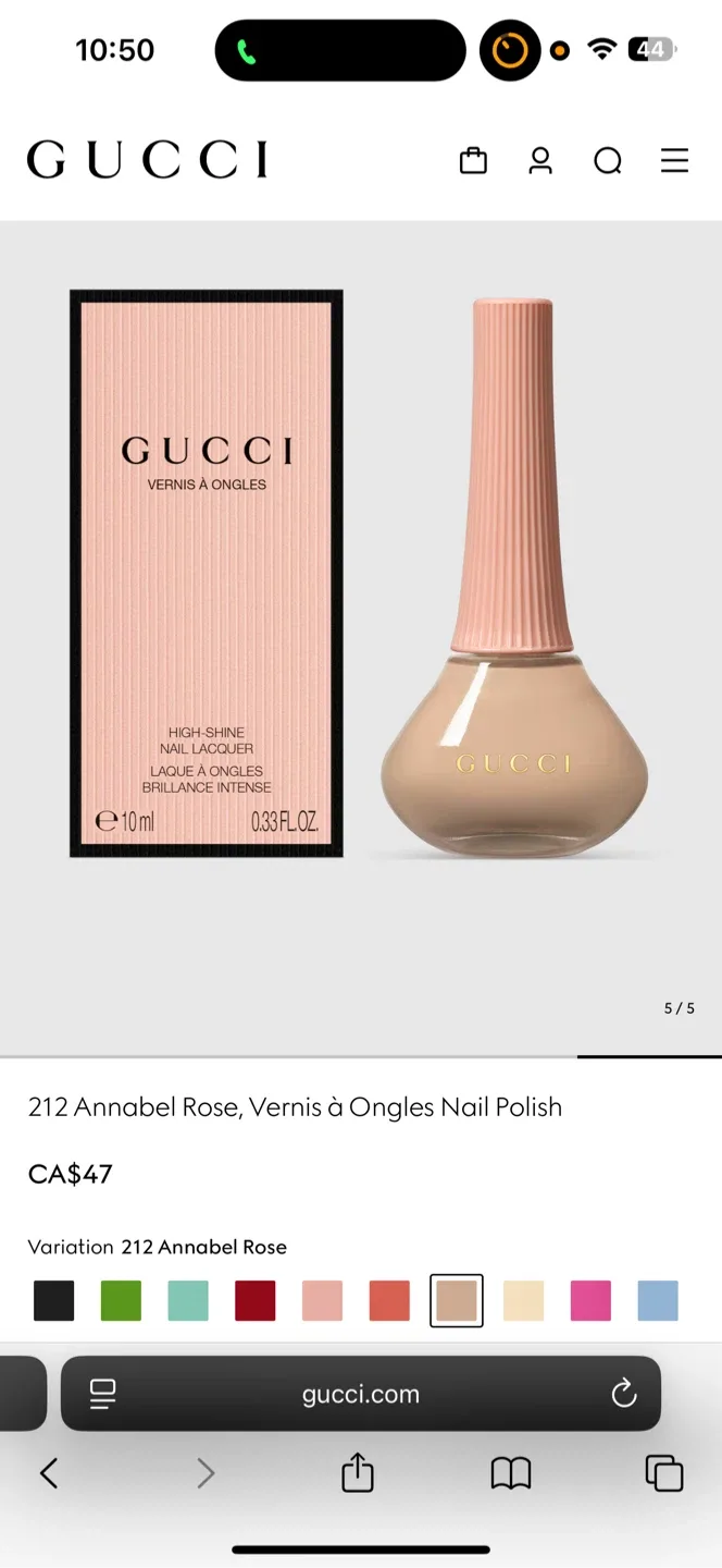 Gucci Vernis à Ongles Nail Polish - 212 Annabel Rose image indicator(5)