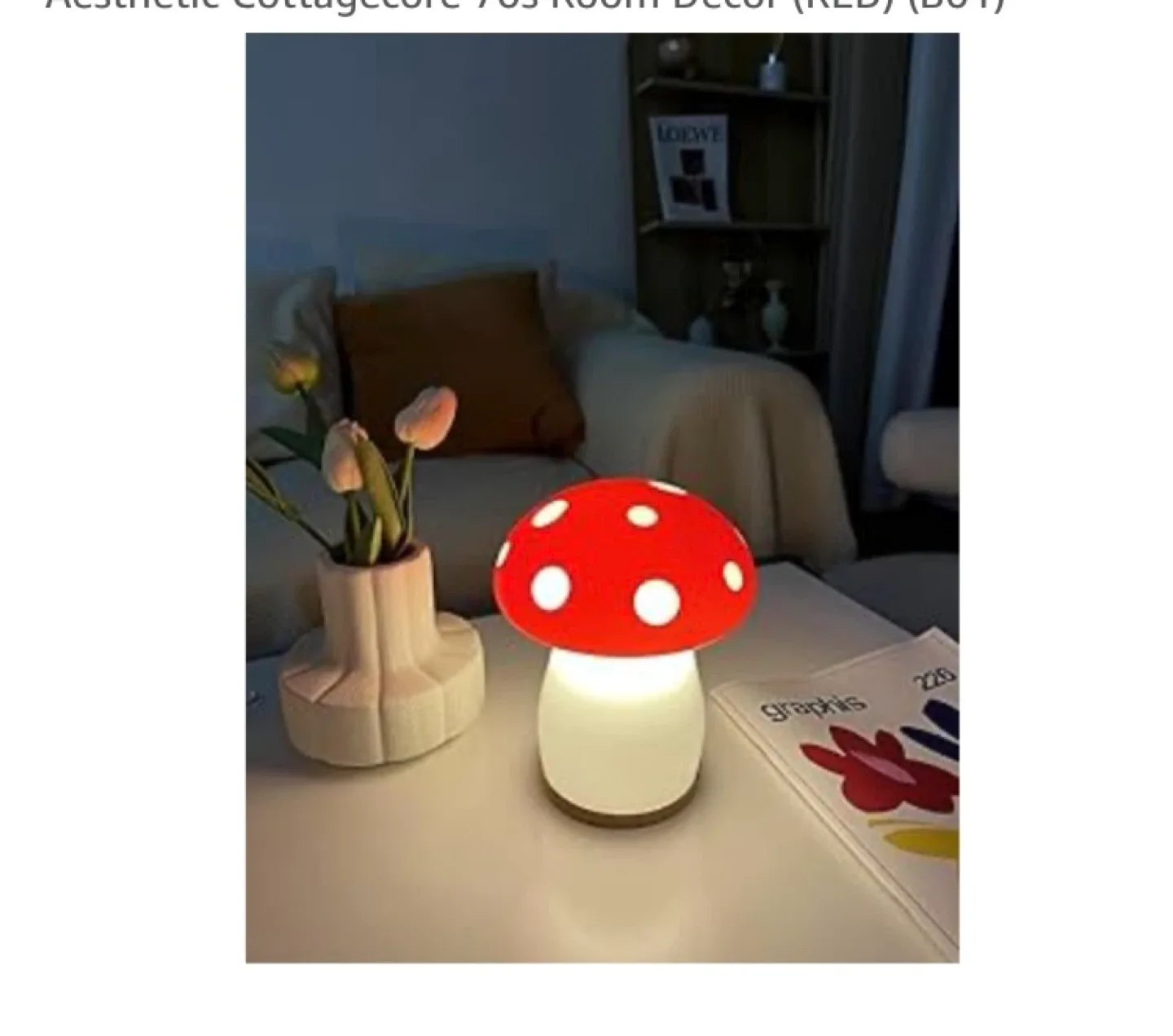 Mushroom Lamp - Exclusive Design - Red & White image indicator(4)